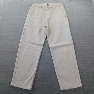 Hollister Baggy Jeans Mens 31x30 Ivory Carpenter Straight Wide Leg Casual